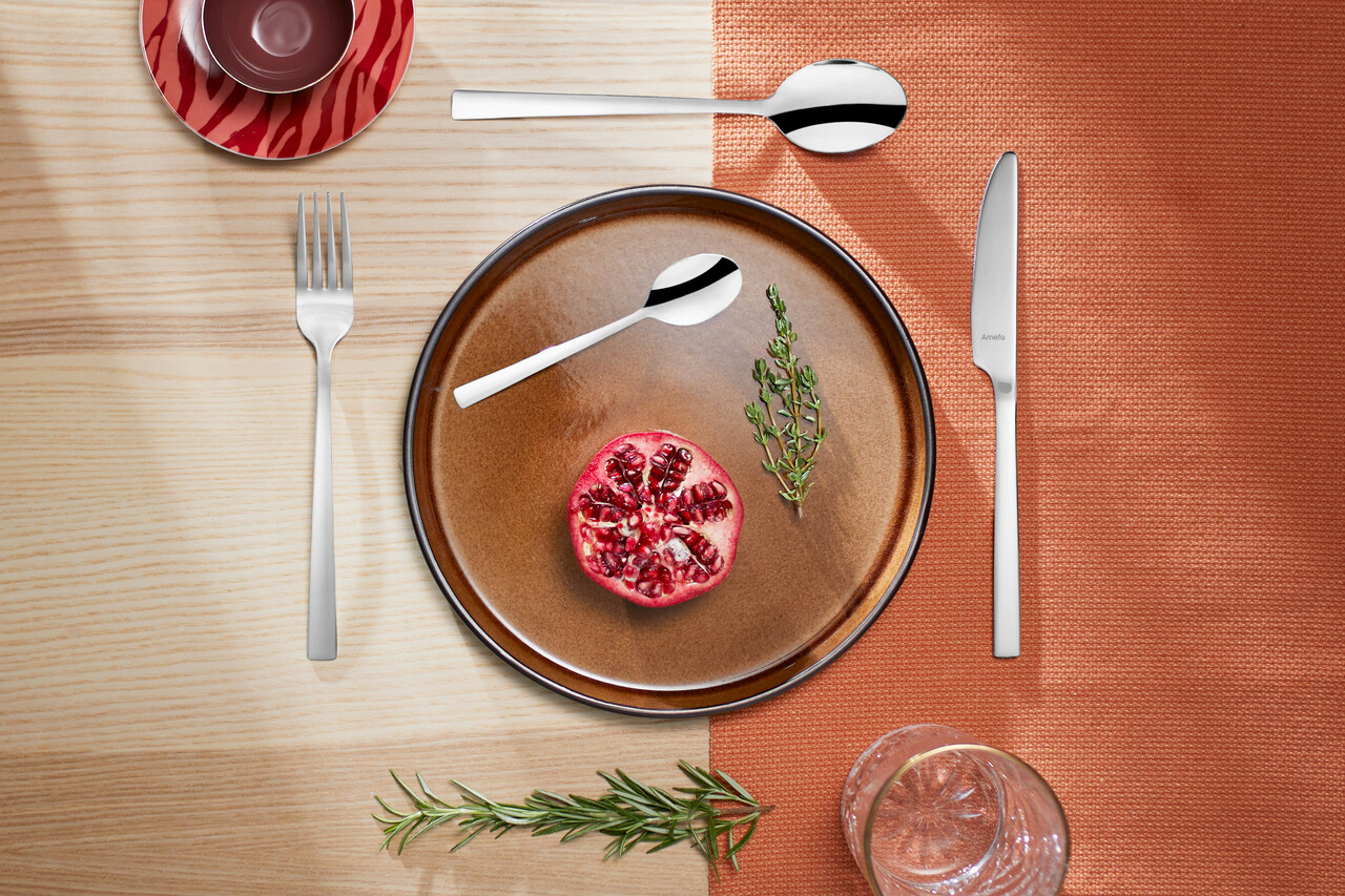 Set tacamuri 24 piese Manille, Amefa, 6 persoane, inox 18/0, argintiu - imagine 5